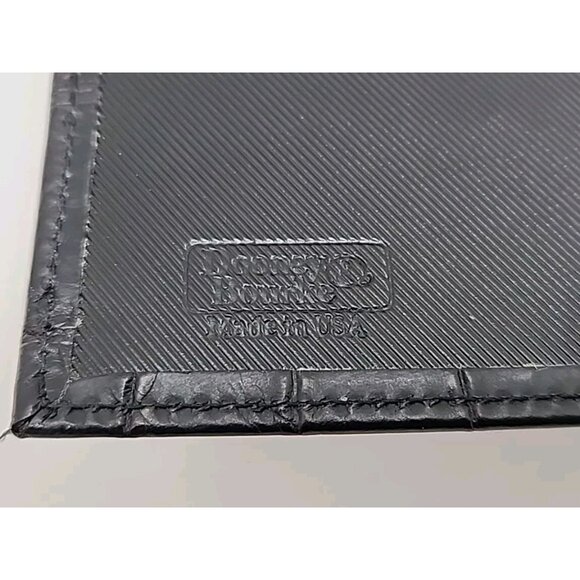 Vintage Dooney & Bourke Reptile Pattern Leather Trifold Checkbook Wallet Black - Picture 5 of 6
